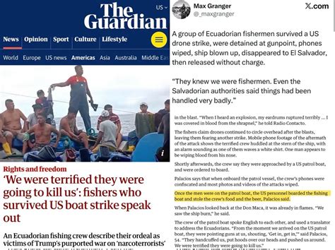 Ecuadorian Fishermen Report Attacks by Armed Men Wearing U.S. Flag Patches